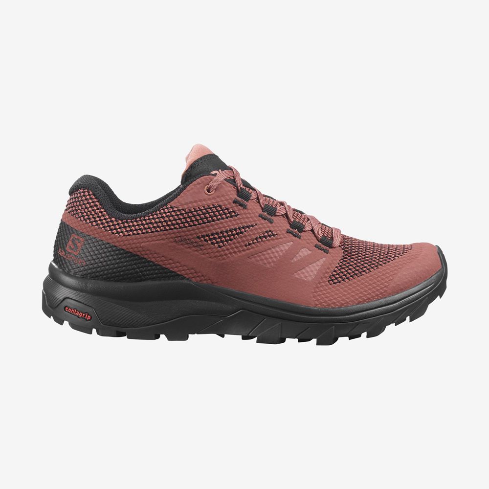 Salomon Israel OUTLINE GORE-TEX - Womens Hiking Shoes - Coral (BILN-26487)